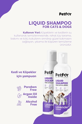 Kedi Ve Köpekler İçin Lavantalı Şampuan 250 Ml X2 Adet