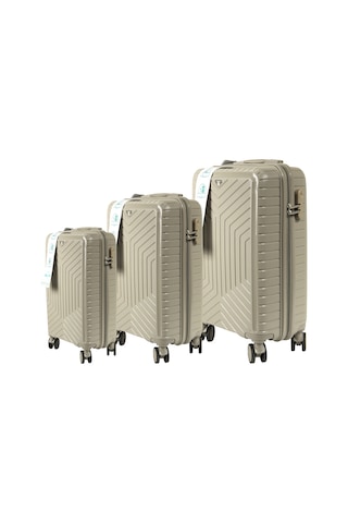 Metropolitan Sdr 103 Pp Valiz Seti - Büyük + Orta + Kabin Boy - Duman Camel