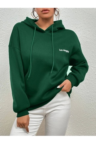 Altamira Unisex Los Angeles Baskılı Oversize Kapşonlu Sweatshirt 001