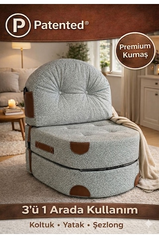 Viscolog Comfort Yeni Nesil Bohem Tekli Koltuk,legom Yataklı Katlanır Berjer,yer Yatağı, Modüler,65x75 85cm Düz Gri