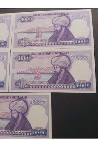 Mor Binlik 7. Emisyon Eski Tc Kağıt Para 1000 Lira