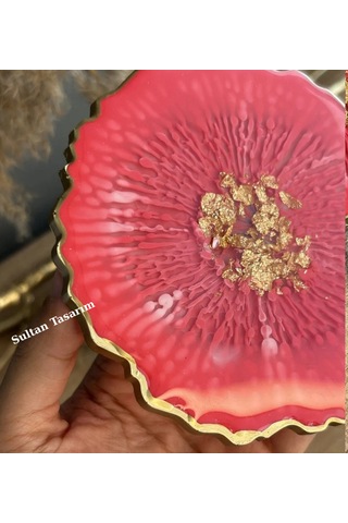 Tekli Epoksi Bardak Altlığı - 116 Pembe