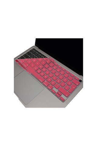 Apple Uyumlu MacBook Air 13 Klavye Kılıfı A2179 A2337 M1 Türkçe Q Silikon İnce Toz Sıvı Koruma Yıkanabilir Pembe