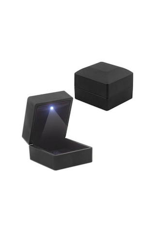 Işıklı Sert Kapaklı Renk Seçenekli Pırlanta Tektaş Yüzük Kutusu Evlilik Teklifi Özel Kutu 001