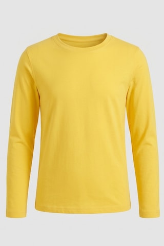 Kiagu Erkek Çocuk Uzun Kollu Basic Düz Tişört %100 Pamuk Bisiklet Yaka T-shirt 2-13 Yaş Sarı