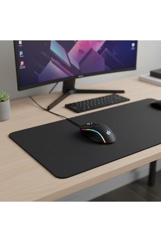 Kaymaz Alt Tabanlı Siyah Mouse Pad 40x30 Cm
