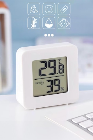 Mini Sıcaklık Nem Ölçer Lcd Ekranlı Oda Termometre Duvara Takılabilen Masaüstü Isı Göstergesi
