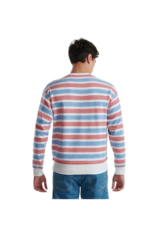 United Colors Of Benetton Erkek Pamuk Karışımlı Göğsü Logo Detaylı Şerit Desenli Sweatshirt Multi