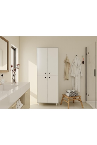 Vadi Çok Amaçlı Banyo/kiler Dolabı Külgri-beyaz Gri - Beyaz