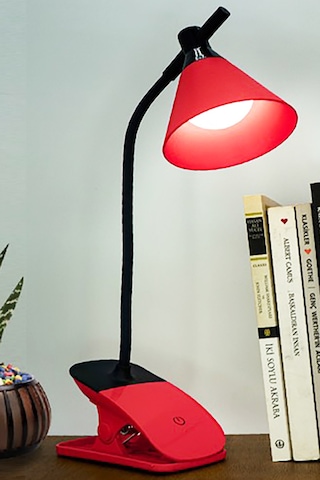 Klipsli Dokunmatik Ayarlanabilir Led Işık Masa Lambası Kırmızı Ys-580 Kırmızı