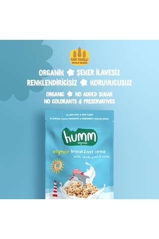 Humm Organic Organik Tam Tahıllı & Ballı Kahvaltılık Gevrek 4 x 80 G