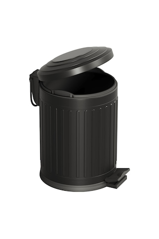Aqua Bagno Midas Çöp Kovası -pedallı 5 Lt. , Mat Siyah Siyah