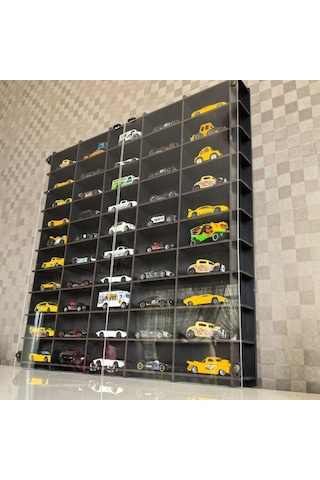 Pleksi Kapaklı 1/64 Ölçek 50araç Hotwheels Matchbox Metal Araç Uyumlu Model Oyuncak Araba Rafı Diğer