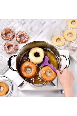 Silikon Kaşık Seti 3lü Büyük Boy Yanmaz Yapışmaz Çizmez Özel Renk