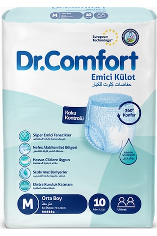 Dr.Comfort Yetişkin Emici Külot M 10'Lu
