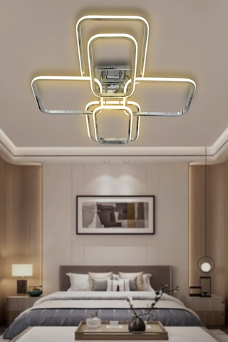 6 Lı Dikdörtgen Plafonyer Modern Led Avize Çok Renkli
