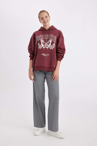 Defacto Oversize Geniş Kalıp Kapüşonlu Baskılı Kalın Sweatshirt C7816ax24wnbr237 Bordo