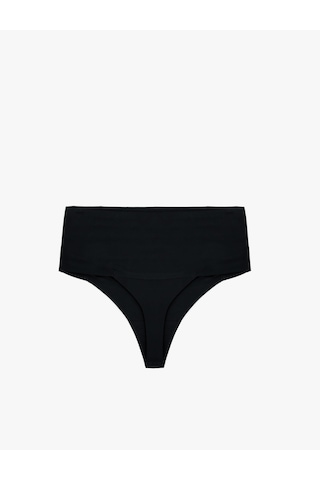 Koton Vücudu Saran Hafif Kumaş Yüksek Bel Lazer Kesim Hipster Dikişsiz Külot Siyah 5slk30118mk Siyah