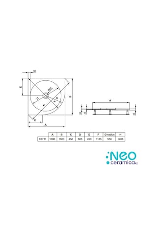 Ideal Standard Tonic Akr.Oval Duş Teknesi -100X100Cm K671101
