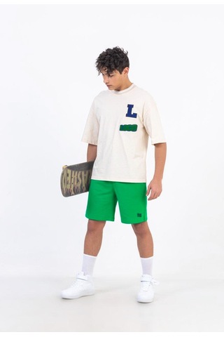 Zekids Erkek Çocuk Pamuklu Oversize L Punch Tshirt-11794-krem Krem