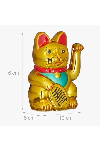 Altın Rengi Şanslı Kedi Çok Renkli
