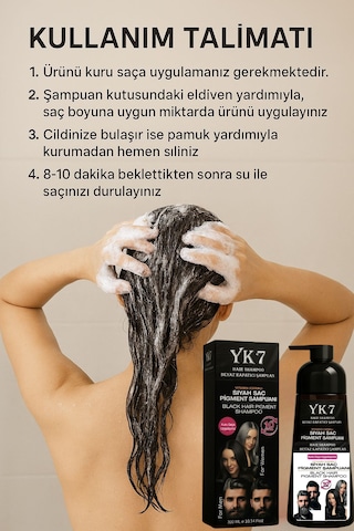 Yk7 Kozmetik Yk7 Küllü Kumral 7.1 Beyaz Kapatıcı Şampuan 300 Ml.