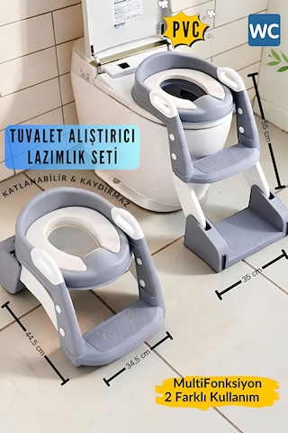 Nextbuy Tuvalet Eğitim Alıştırma Koltuğu Tutma Kollu Ayarlanabilir Lazımlık Klozet Pisuvar Kapağı Adaptörü