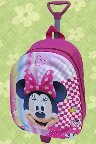 Tezzgelsin Anaokulu Kreş 2-6 Yaş Minnie Mouse 3d Eva Baskılı Çekçekli Tekerli Sırt Çantası Ve Okul Çantası Çok Renkli