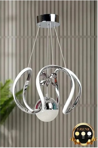 Oldfriend Krom Kaplama 3 Renk Led Metal Sarkıt Avize Salon Mutfak Yatak Odası Modern Krom