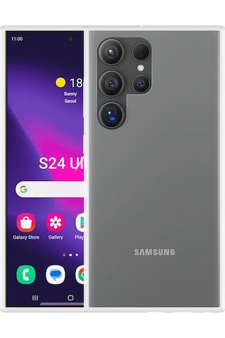 Samsung Galaxy Uyumlu S24 Ultra Kapak 1mm Süper Silikon Şeffaf Kılıf