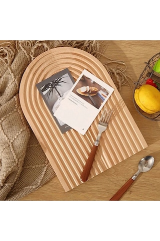 Morponi Oyuklu Bambu Kesme Panosu- Sunumluk- Dekoratif Pano 2'li Set Bambu