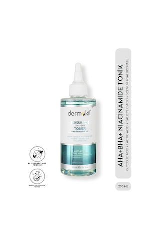 Dermokil Exfoliating Aha+Bha Niacinamide Tonik 200 ML
