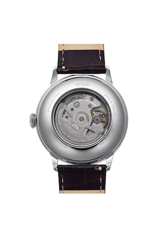 Orient Bambino Ra-ac0023e30b Kurmalı Otomatik Deri Kahverengi Yeşil Kadran 41 Mm Erkek Kol Saati Gri