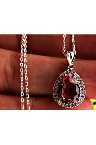 Zultanit Damla Taşlı Gümüş Kadın Kolye Küpe Seti (436889519)