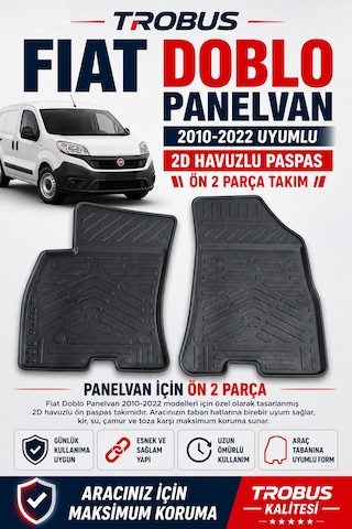 Trobus Fiat Doblo Panelvan 2010-2022 2d Havuzlu Paspas 2 Parça