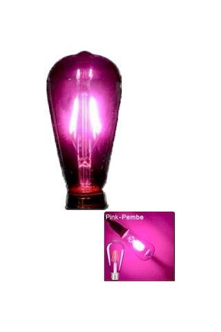 4 W Pembe Işık 4 Flamanlı Rustik E27 Duy Led Ampül Renkli 1 Adet
