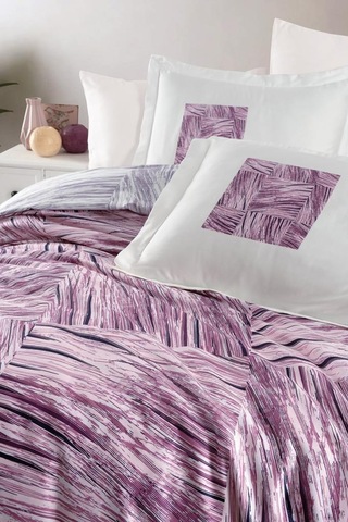 Dijital Saten Çift Kişilik Nevresim Takımı Twiggy Mürdüm