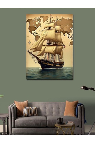 Kanvas Tablo Tarihi Yelkenli Gemi 50cmx70cm