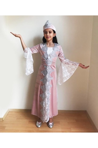 Ceyyiz 4 Parça Çocuk Bindallı Kına Elbisesi Mira Pembe