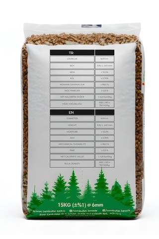 Doğal Çam Peleti %100 Katkısız Doğal 30 Litre 15kg Çam Kokulu