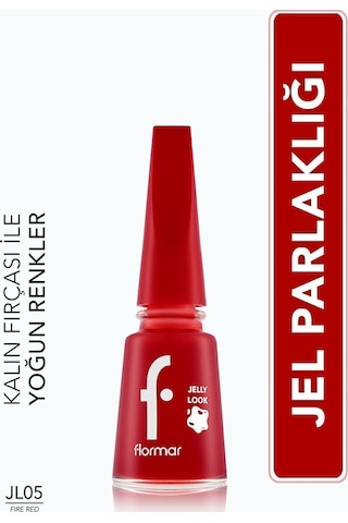 Flormar Jelly Look Jel Tırnak Efektli Parlak Oje JL05 Fire Red