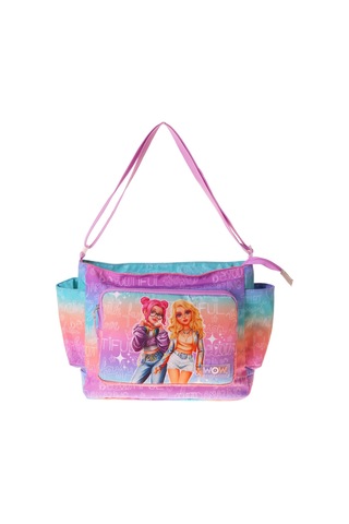 Wow Generation Kız Çocuk Star Desenli Pembe - Mor Renkli Omuz Çantası - W6034 Çok Renkli