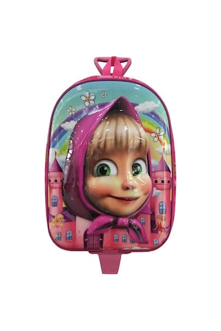 Gnc Design Çekçekli Pembe Başlıklı Kız Anaokulu / Kreş Çantası