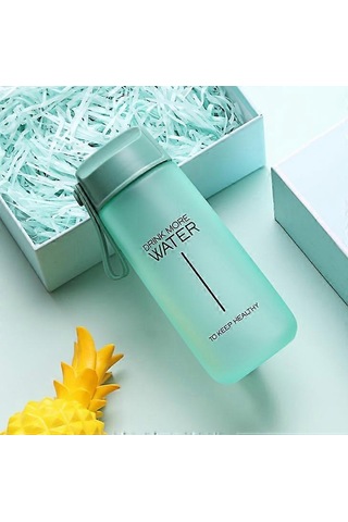 Su Bardağı Sevimli Plastik Taşınabilir Su Şişesi Öğrenci Seyahat Spor Su Bardağı - Renk: Şeftali Çok Renkli