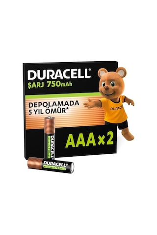 Edilebilir Aaa Pil 2'li Paket 750 Mah Nimh 1000 Sarj Döngüsü Önceden Sarj Edilmiştir