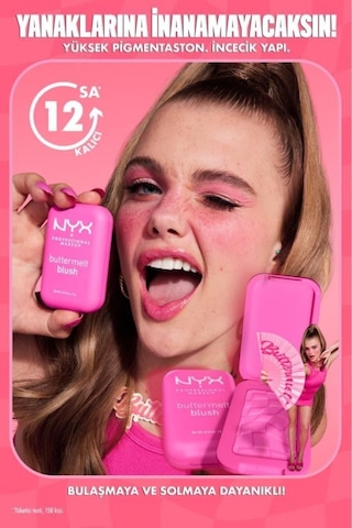 Nyx Professional Makeup Buttermelt Blush Kremsi Pembe Pudra Allık - 01 My Butta Half