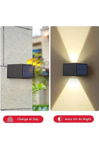 Xuweiwei 2 Adet Sıcak Işık Güneş Led Duvar Lambası Ayarlanabilir Aydınlatma Dış Mekan Bahçe Teras Modern Villa Peyzaj Işığı