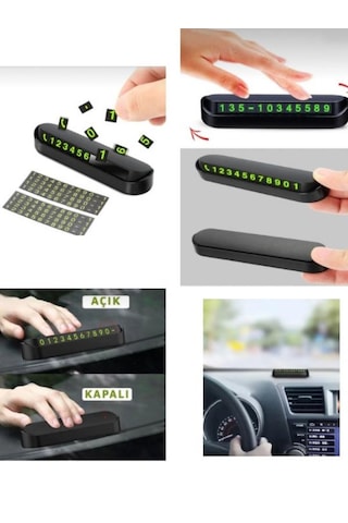 Araç İçi Park Numaratörü Neon Fosforlu Telefon Numarası Torpido Üstü Açılır-kapanır 1 Adet