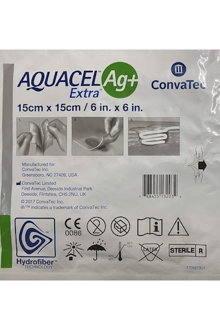 Convatec Aquacel Ag Alginate Gümüşlü Yara Örtüsü 15 x 15 CM