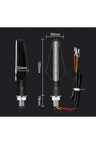 Motosiklet Kayan Efsane Model Sinyal Takımı Kırmızı Sarı